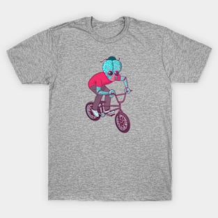 Retro Alien Riding a Bicycle T-Shirt